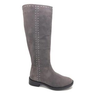 STEVEN NATURAL COMFORT Zoe Suede Riding Knee-high Boots - Grey Leather